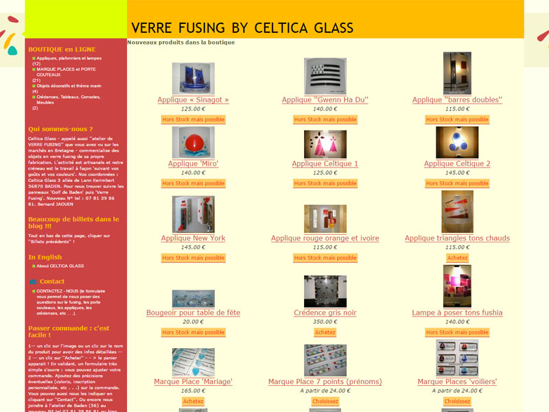 Celtica glass, atelier s'artisanat de verre fusing en morbihan
