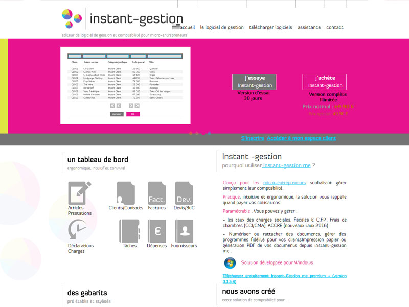 Logiciel de gestion et comptabilité, instant gestion